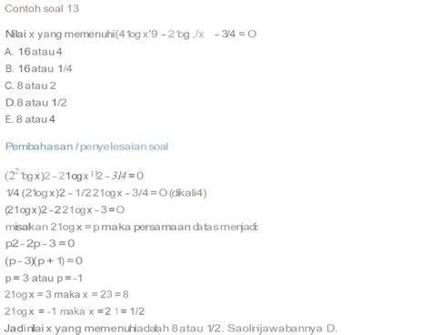 13 Contoh Soal Dan Jawaban Logaritma Lentera Edu
