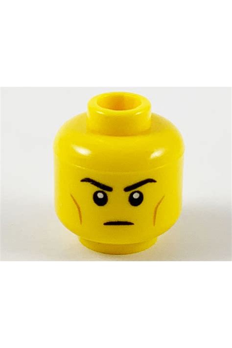 Lego Orjinal Aksesuar Custom Minifigür Minifigure Head Sarı Kafa Sinirli Savaşçı Genç Erkek