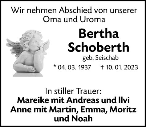 Traueranzeigen Von Bertha Schoberth Trauer Nn De