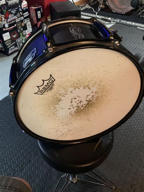 Joey Jordison Signature Pearl Snare Drum Black X Slipknot Logo