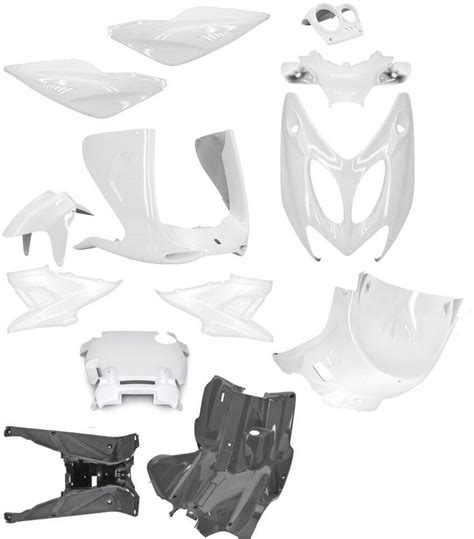 Kit Carene Complete Bianco Lucido Per Yamaha Cc Aerox Mbk