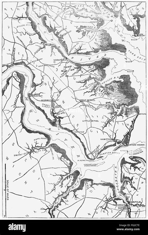 Map Yorktown 1862 N Map Of Yorktown And The Vicinity Showing The Position Of General