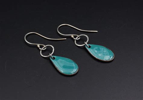 Blue Enamel Earrings With Sterling B Hueting Creates