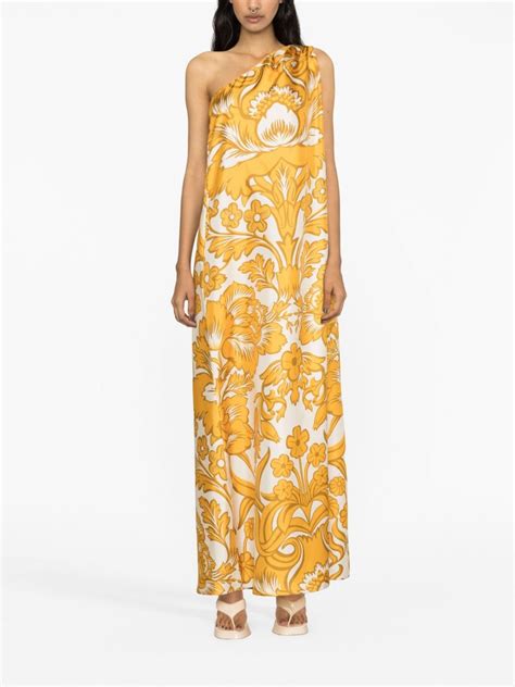 La Doublej Roy Floral Print Silk Maxi Dress Farfetch