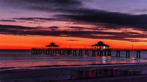 Sunset Beach Pier Fort Myers Photograph By Dee Potter Fine Art America