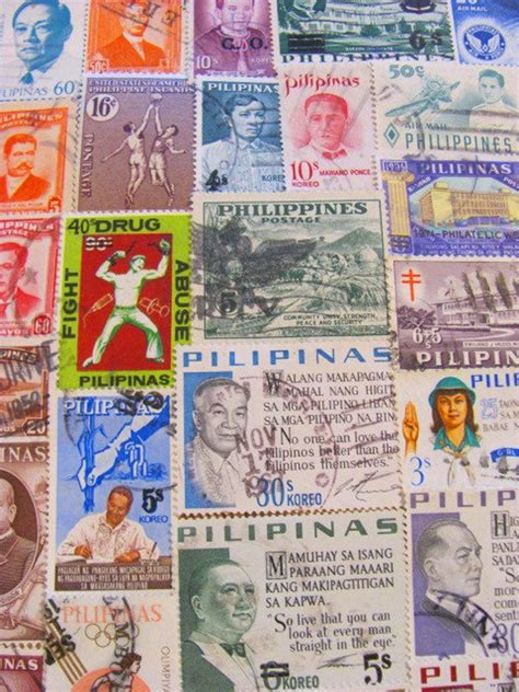 Pinoy Pinay Vintage Filipino Postage Stamps Rep Blika Ng Pilipin S