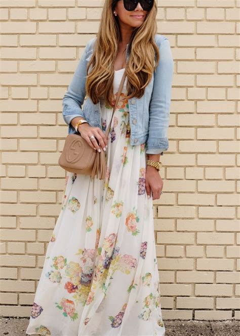 Floral Maxi Dress And Denim Jacket The Teacher Diva A Dallas Fashion