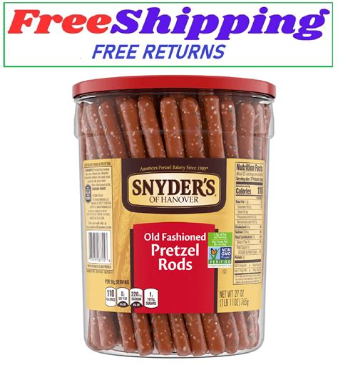 Snyder S Of Hanover Old Fashioned Pretzel Rods 27 Oz Canister EBay