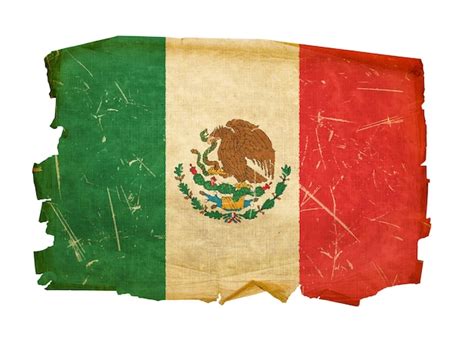 Bandeira do México antiga isolada em branco | Foto Premium