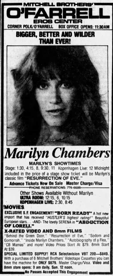 Marilyn Chambers At O Farrell Eros Center 1978 11 04 ™