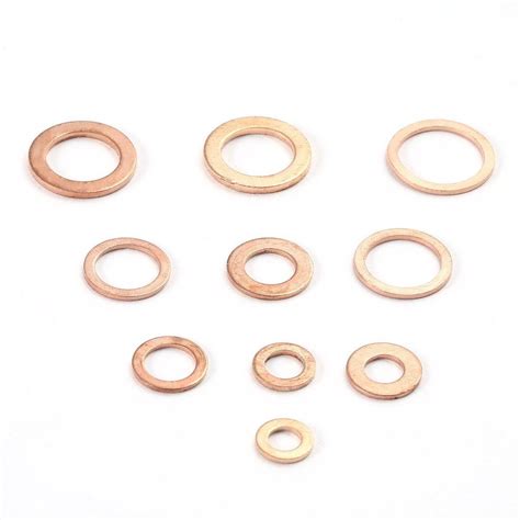 Buy Pcs Solid Copper Washer Flat Ring Sump Plug Oil Seal Assorted