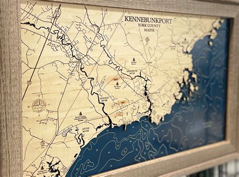 Kennebunkport Map Custom Wood Map Maine Map Kennebunk Map - Etsy