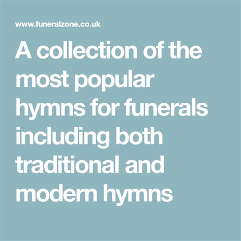 A Collection Of The Most Popular Hymns For Funerals Including Both