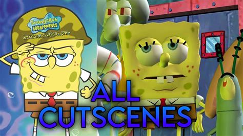 Spongebob Battle For Bikini Bottom All Cutscenes Game Movie Secret