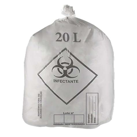 Saco Para Lixo Hospitalar 20L GR4 100un Nekplast Higipel