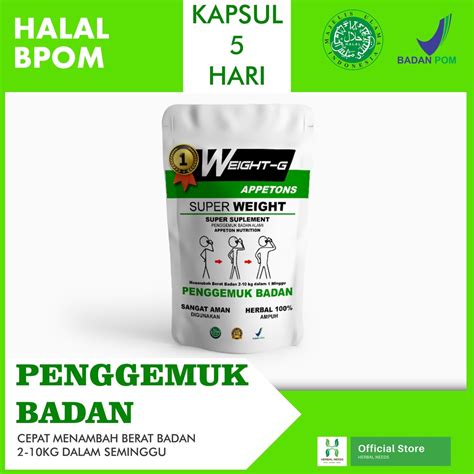 Jual Bisa Cod Weight G Appeton Obat Penggemuk Badan Herbal Penambah