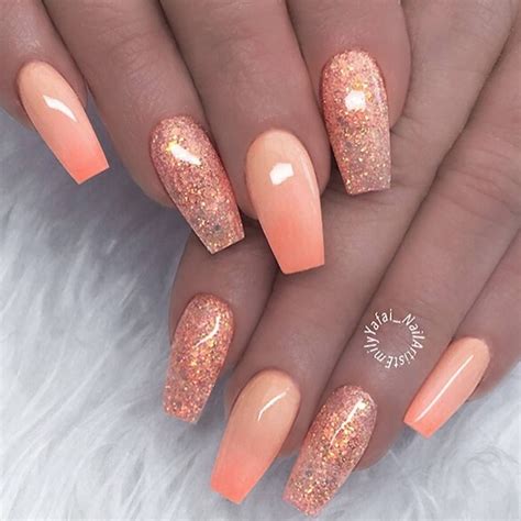 39 Ombre Nail Ideas From Subtle To Statement Peach Acrylic Nails