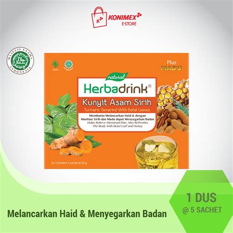 Jual Herbadrink Kunyit Asam Sirih Madu Serbuk Minuman Lancar Haid