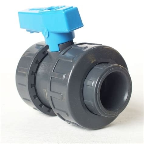 Comer 20mm Grey PVC Pressure Pipe Double Union Ball Valve Pond