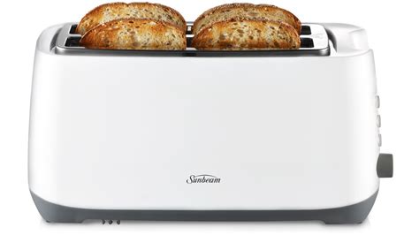 Sunbeam Rise Up 4 Slice Long Slot Toaster - White | Joyce Mayne