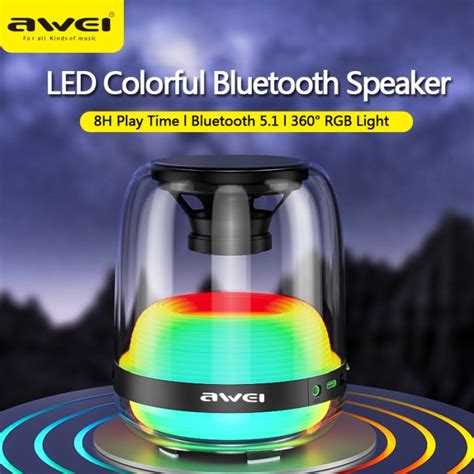 Awei Y W Rgb Light Outdoor Portable Bluetooth Wireless Speaker