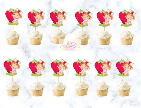 Shortcake Strawberry Baby Cupcake Toppers Party Decorations Rosita