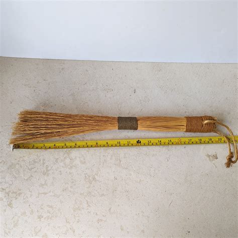 Vintage Hand Made Straw Broom Handmade Straw Broom Hand Tied Broom