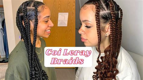 Coi Leray Braids Knotless Braids With Curly Ends Youtube