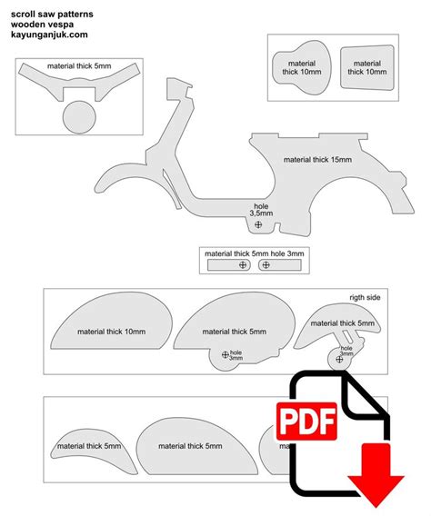 Vespa Scooter Wooden Toy Plans Kayu Nganjuk Scroll Saw Patterns