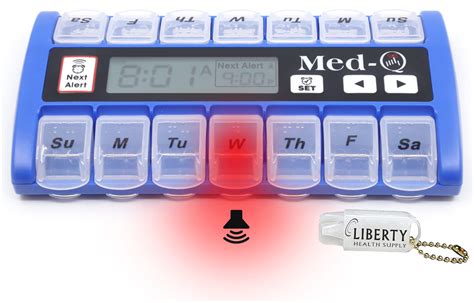 New Medq Daily Pill Box Reminder With Flashing Light And Beeping Alarm