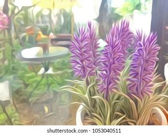 Purple Flower Oil Painting Stock Illustration 1053040511 | Shutterstock