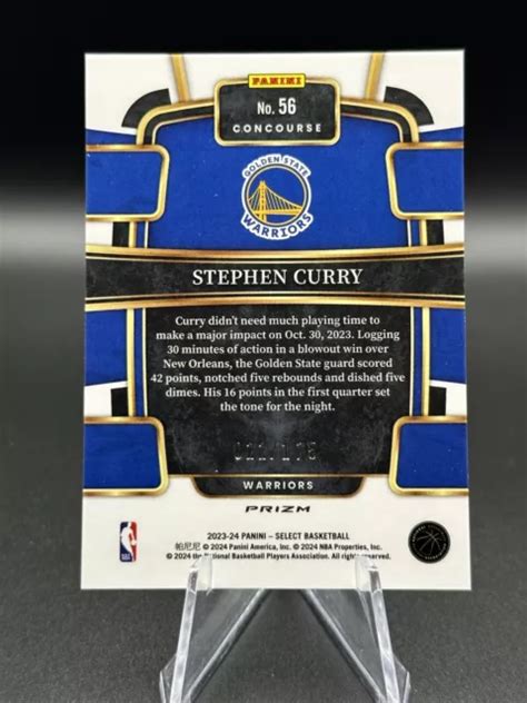 2023 24 PANINI SELECT Stephen Curry 56 Maroon Prizm 22 175 Warriors