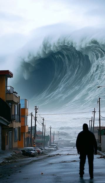 Uma Onda De Tsunami Atingiu A Cidade E Danificou Estruturas Imagem