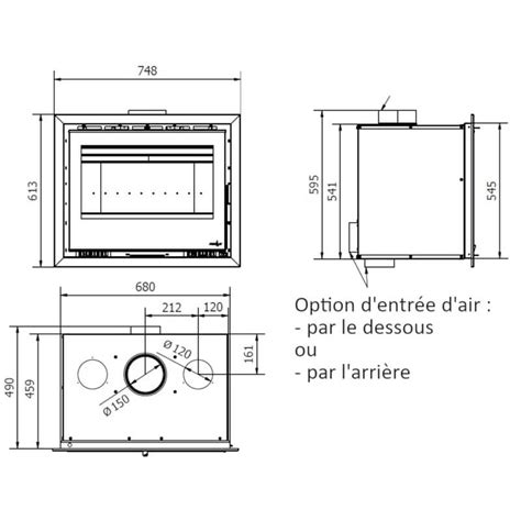 FERLUX Insert de cheminée TEIDE 70 6 4kW turbo ventilé Confort et Loisirs