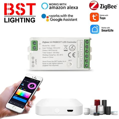 Tuya Zigbee RGB RGBW RGBCCT LED Controller 15A 5 24V Smart Life Gateway