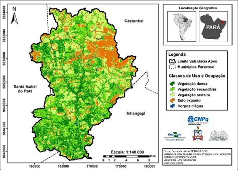 Mapa de uso e ocupação do solo da sub bacia hidrográfica do rio Apeú