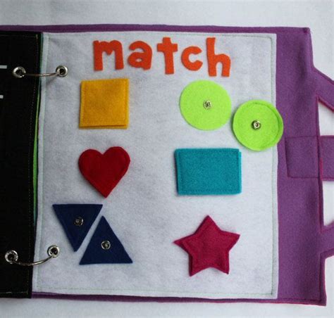 Match The Shapes Quiet Book Page Etsy Quiet Book Book Pages