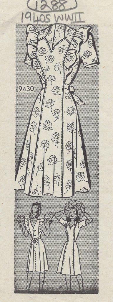 1940s Vintage Sewing Pattern PINAFORE DRESS B34in 1288R By Marian