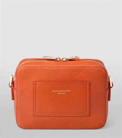 Aspinal Of London Orange Leather Camera A Cross Body Bag Harrods Uk