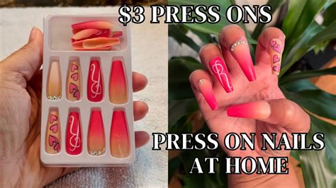 Press On Nails At Home Temu Press On Nail Tutorial Youtube