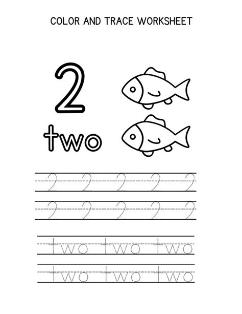 Trace And Color Numbers 1 To 10 Worksheets Etsy