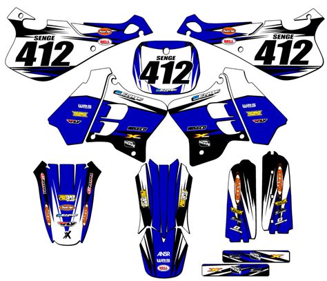 1993 1995 YZ 125 VELOCITY Blue Senge Graphics Kit Compatible With