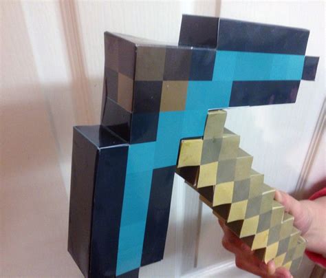 Minecraft Life Sized Diamond Pickaxe Printable Papercraft Template The Best Porn Website