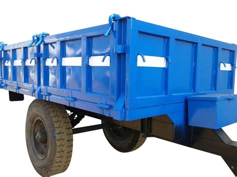 Mild Steel Trolly 2 Wheel Hydraulic Tractor Trolley For Loading