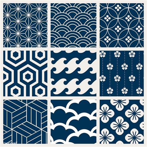 Japanese Inspired Pattern Vector Set Premium Image By Rawpixel