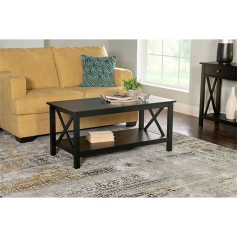 Linon Dalton Solid Pine Wood Coffee Table In Black Fred Meyer