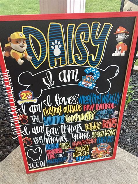 A Custom Paw Patrol Birthday Chalkboard Sign Facebook