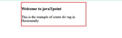 Css Center Tag Javatpoint