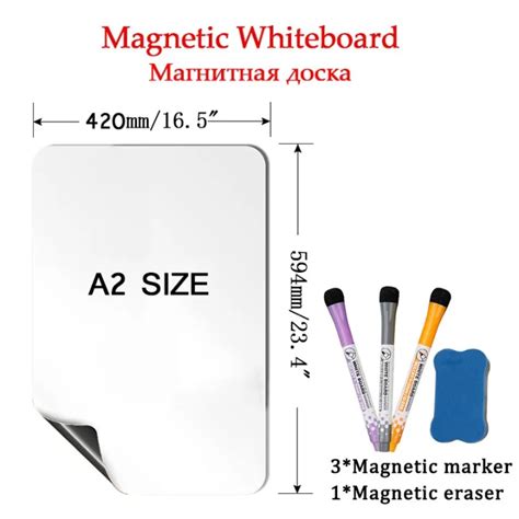 Whiteboard Magnetic Soft Stickers Large A2 Size White Board Message ...