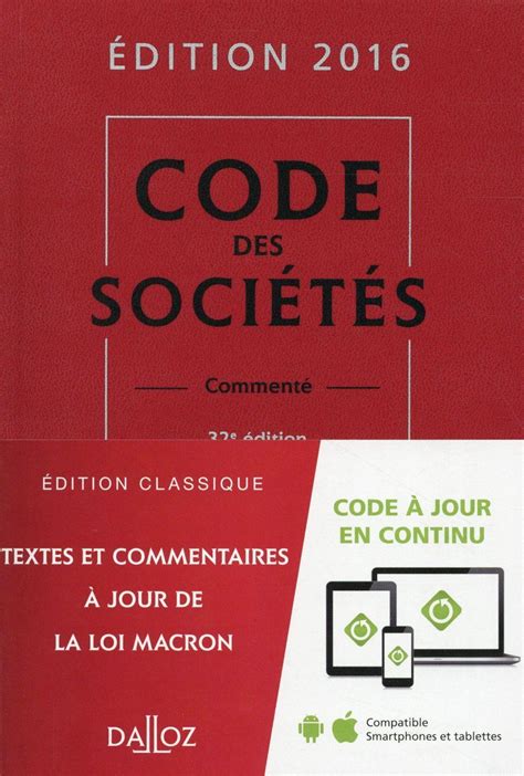 code des sociétés commenté édition 2016 von Collectif NEUF